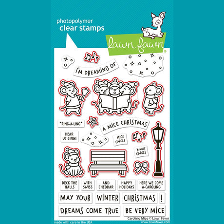 Lawn Fawn caroling mice lawn cuts