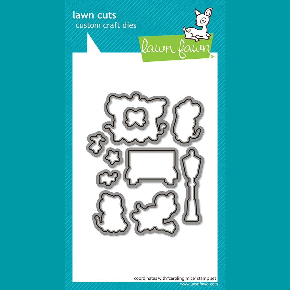 Lawn Fawn caroling mice lawn cuts