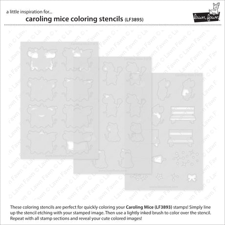 Lawn Fawn caroling mice coloring stencils