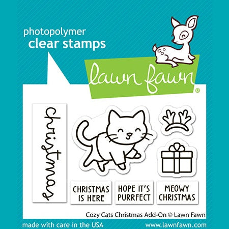 Lawn Fawn cozy cats christmas add-on