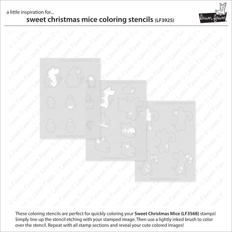 Lawn Fawn sweet christmas mice coloring stencils