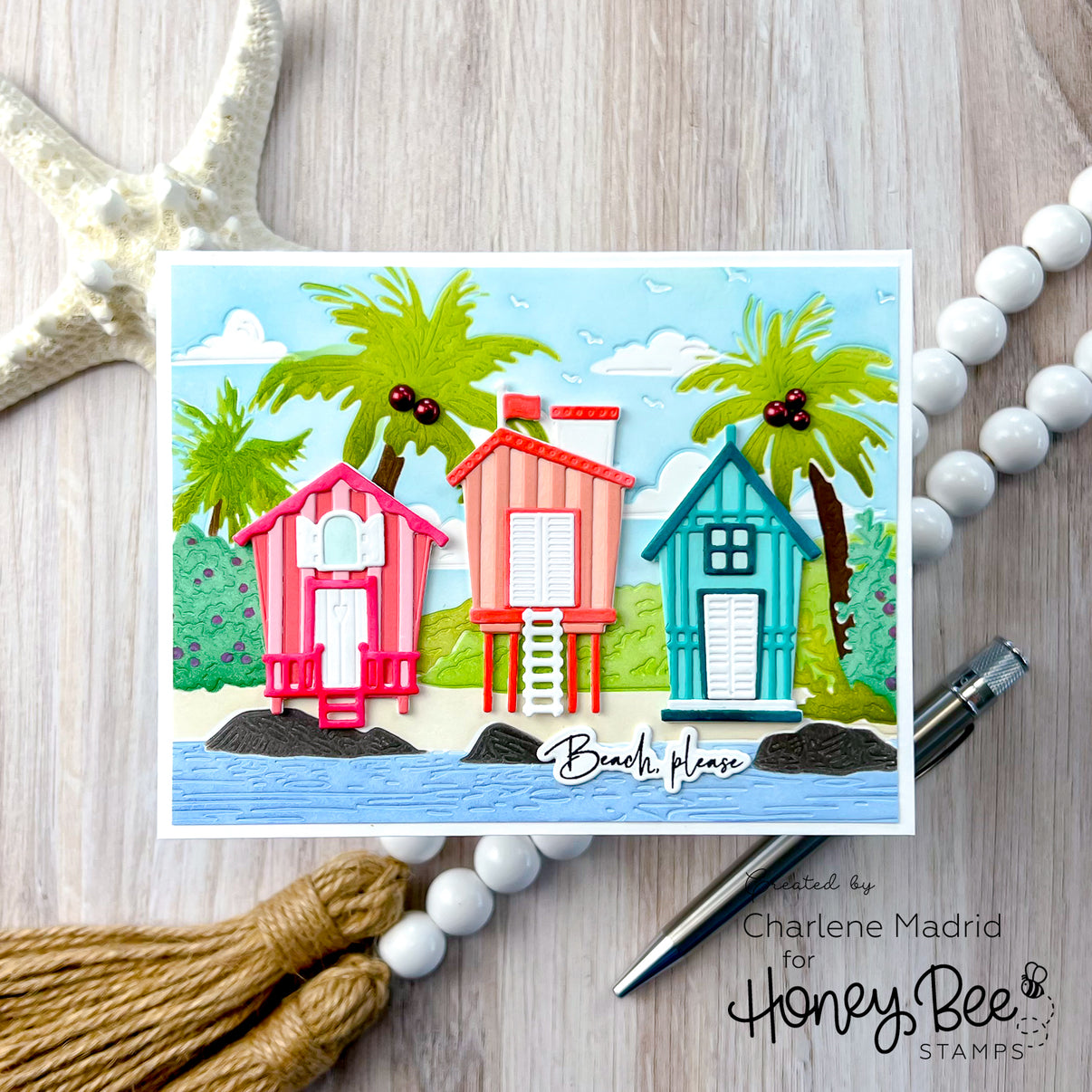 Honey Bee Stamps Lovely Layers: Beach Houses - Honey Cut