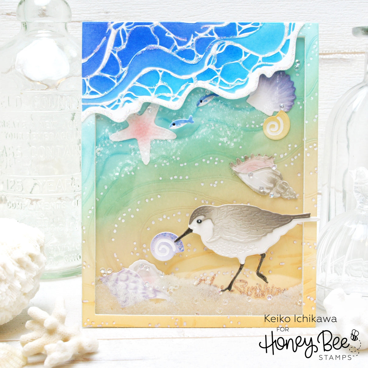 Honey Bee Stamps Beach Break Honey Cut Die and Stencil Bundle