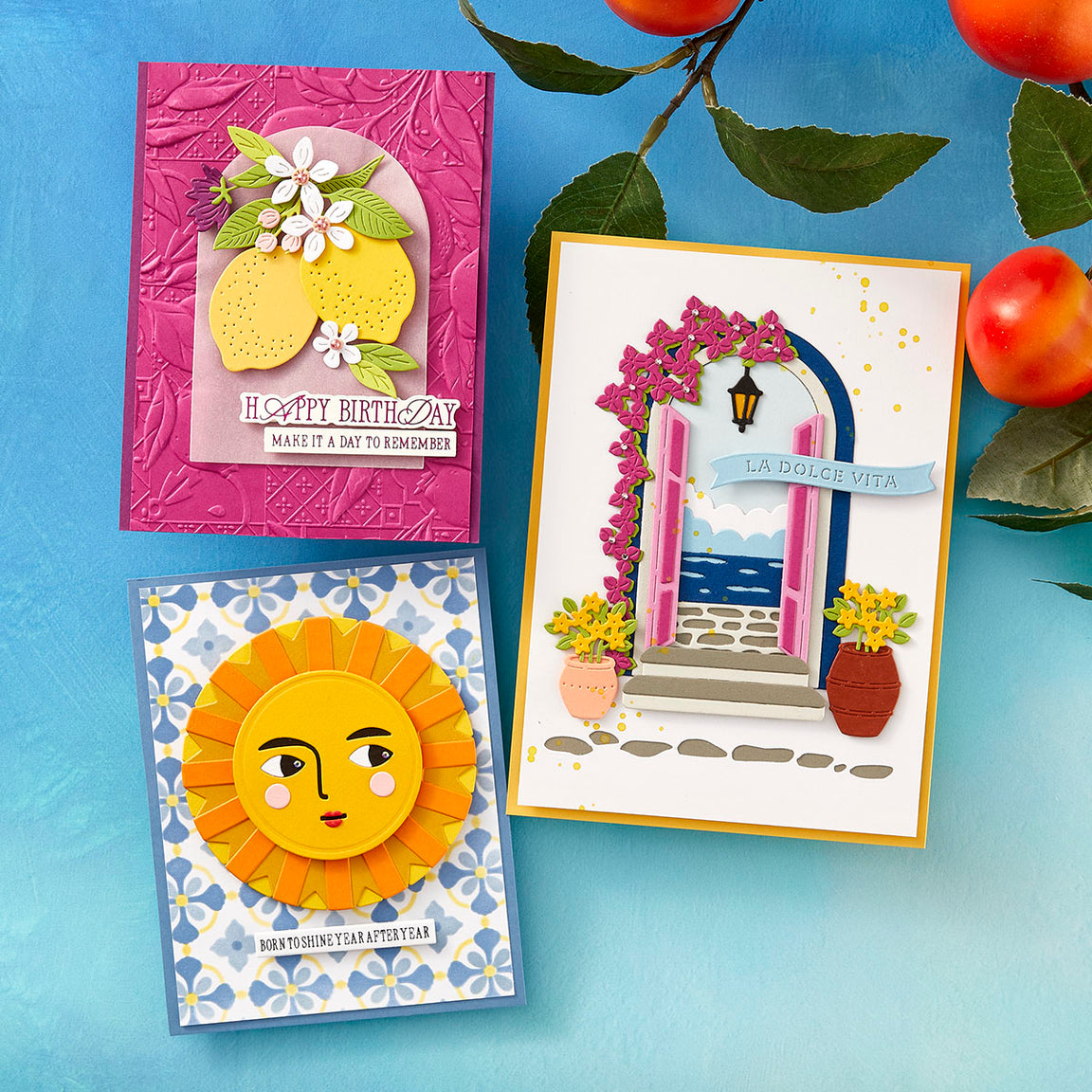Spellbinders Lemon Fresco 3D Embossing Folder from the La Dolce Vita Collection