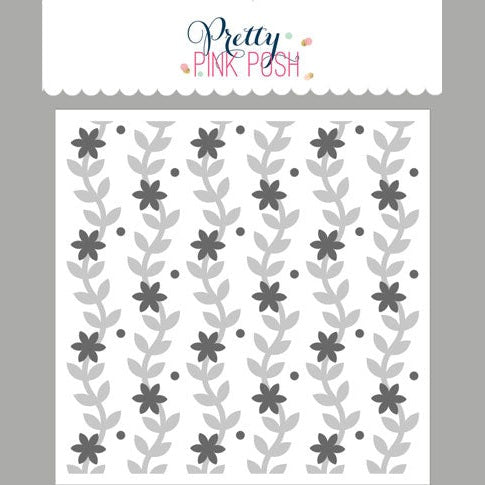 Pretty Pink Posh Layered Blooming Vines Stencils (2pk)