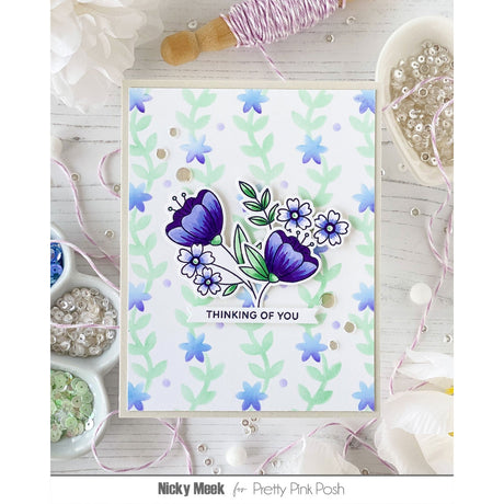 Pretty Pink Posh Layered Blooming Vines Stencils (2pk)