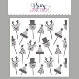 Pretty Pink Posh Layered Christmas Cake Pops Stencils (3 layer)