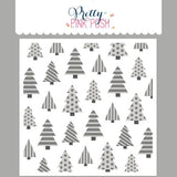 Pretty Pink Posh Layered Christmas Trees Stencil (3 layer)