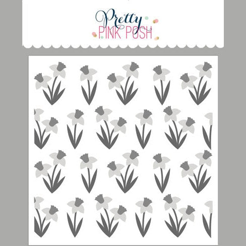 Pretty Pink Posh Layered Daffodils Stencils (3pk)