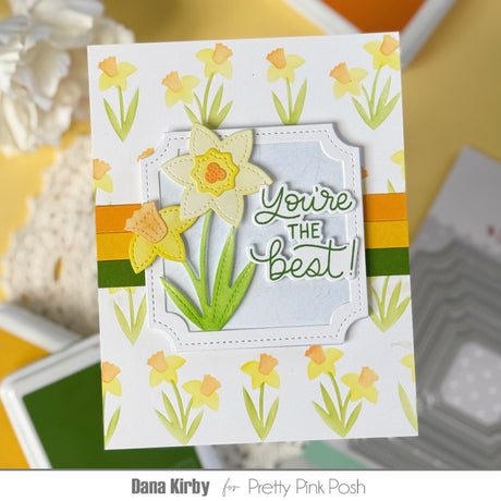 Pretty Pink Posh Layered Daffodils Stencils (3pk)