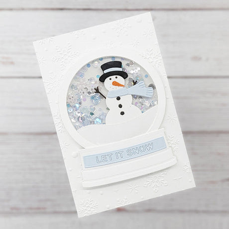 Spellbinders Snowman Scene Etched Dies - Simon's Snow Globes Collection - Simon Hurley