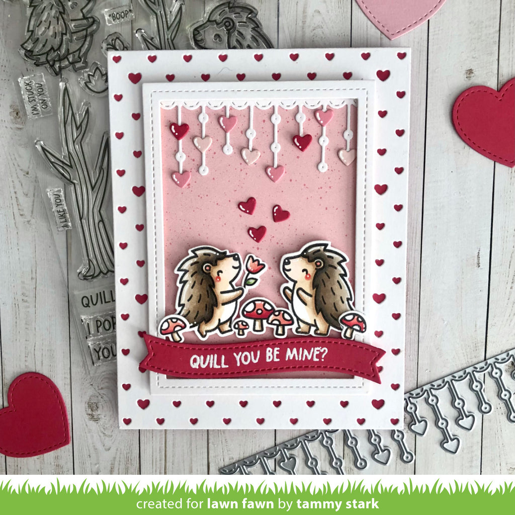 Lawn Fawn Little Heart Strings Border Die Set