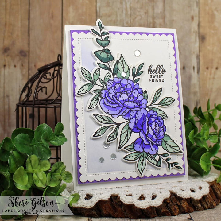 Gina K Designs Lovely Flowers Stamp & Die Set PLUS Stencil Bundle