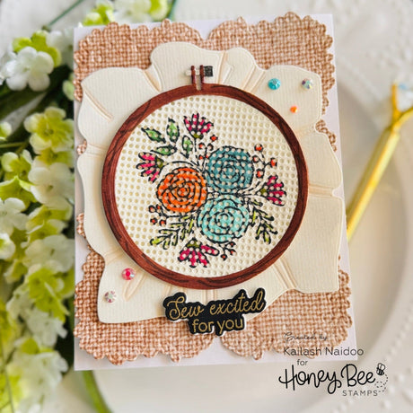 Honey Bee Stamps Stitched With Love - 6"x8" Stamp Set