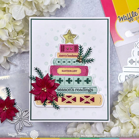 Waffle Flower Merry Bookmas Sentiments Stamp & Die-n-Stencil Bundle