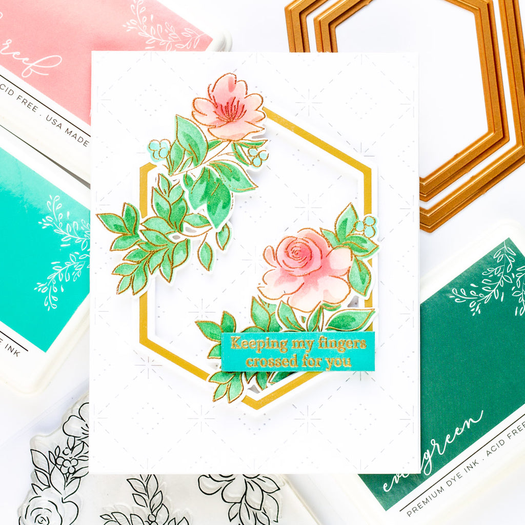 Pinkfresh Studio Nested Hexagons Hot Foil Plates & Die Set