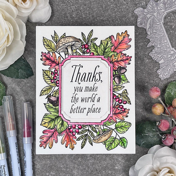 Spellbinders Notched Corner Frames Etched Dies - BetterPress Autumn Collection