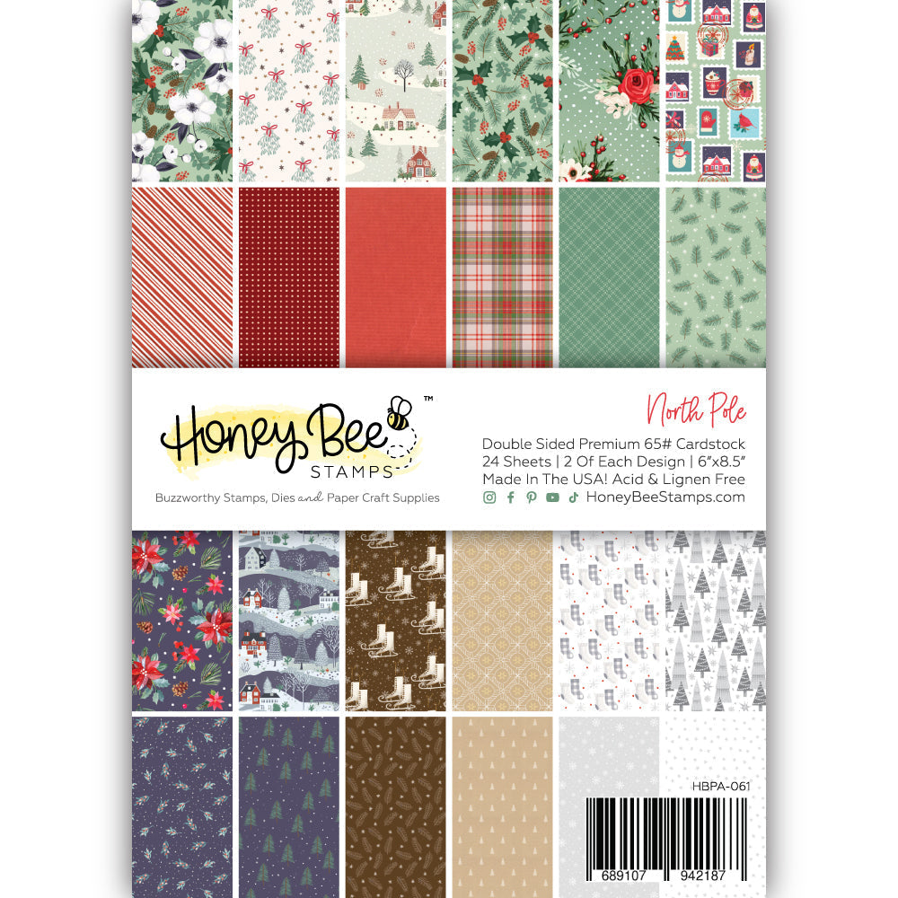 Honey Bee North Pole Paper Pad 6 x 8.5 - 24 Double Sided Sheets