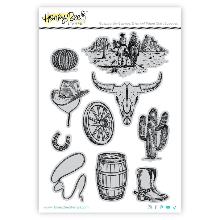 Honey Bee On The Range - 5x7 Rubber Cling Stamp