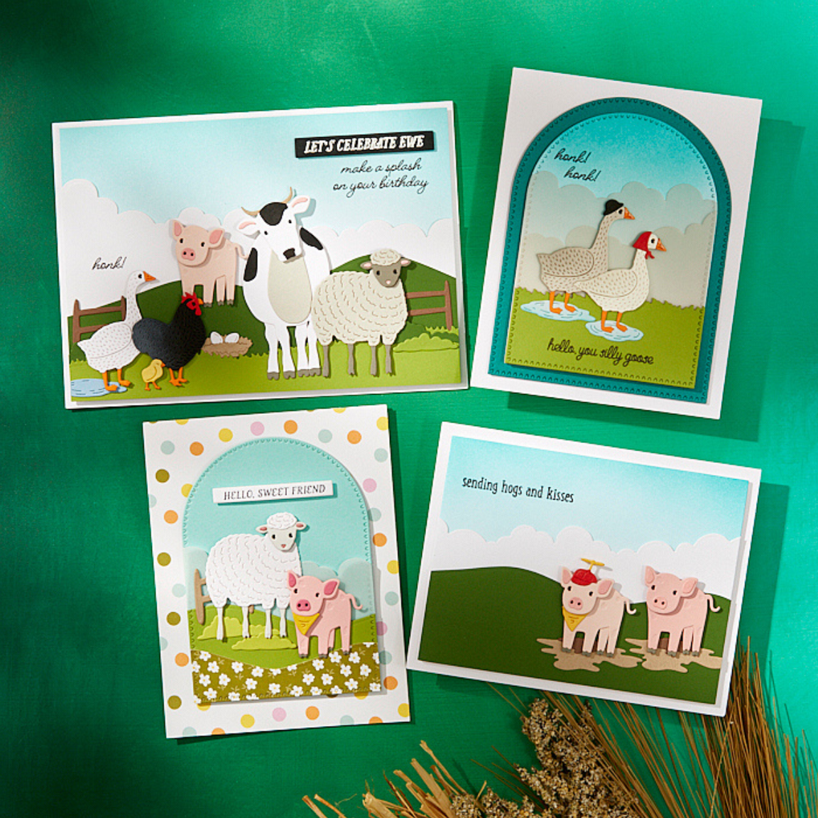 Spellbinders Counting Sheep Clear Stamp & Die Set - On the Farm Collection