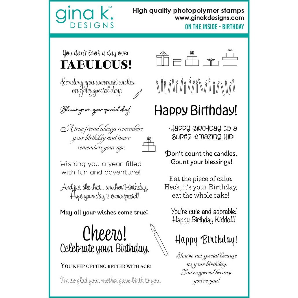 Gina K Designs On the Inside - Birthday Stamp Set