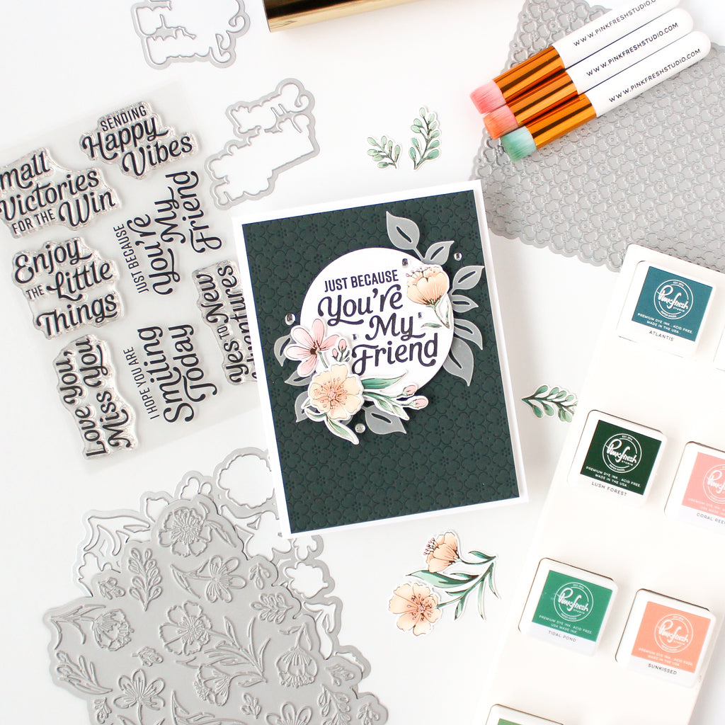 Pinkfresh Studio Happy Vibes Stamp & Die Set Bundle