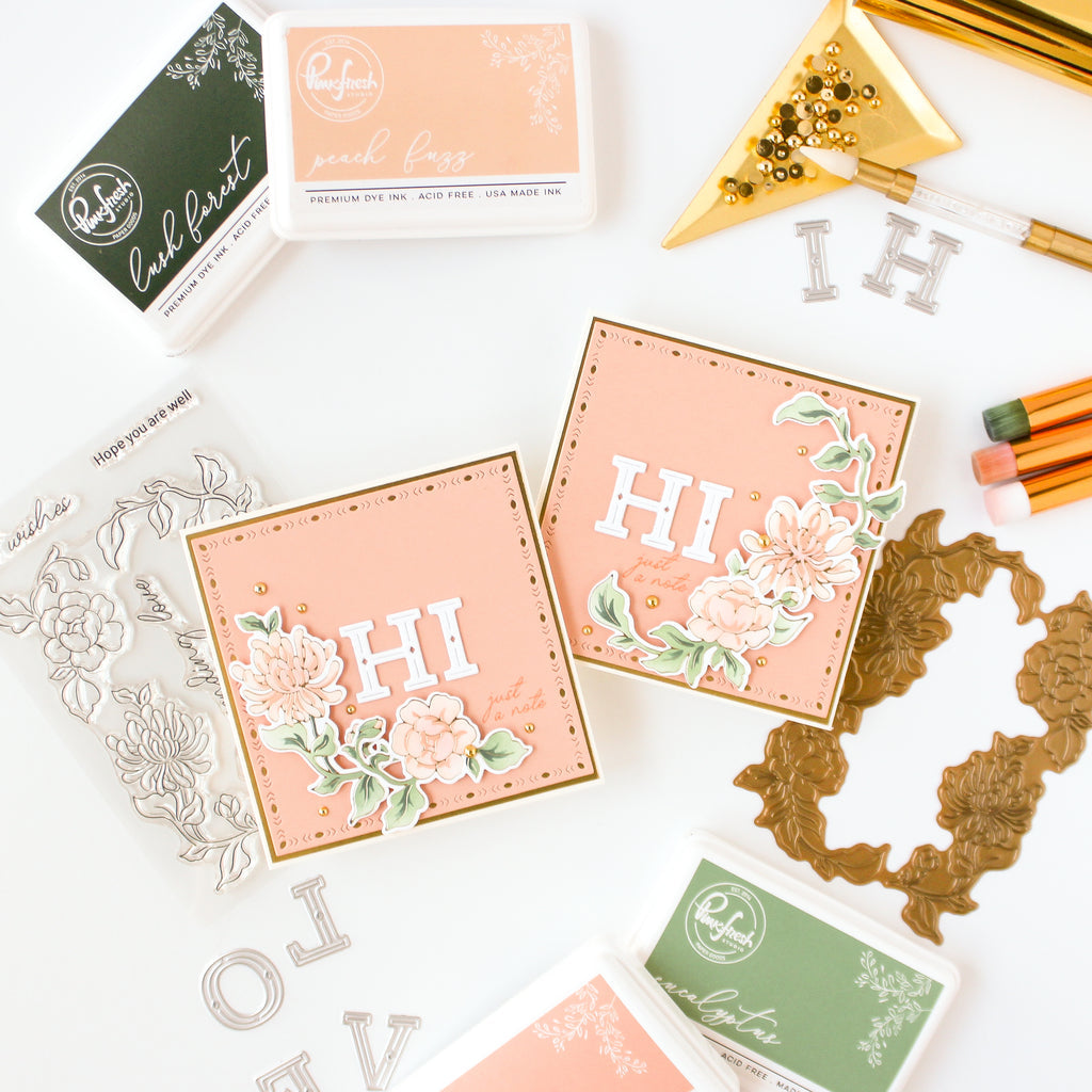 Pinkfresh Studio Best Wishes Stamp, Die, Stencil & Hot Foil Bundle