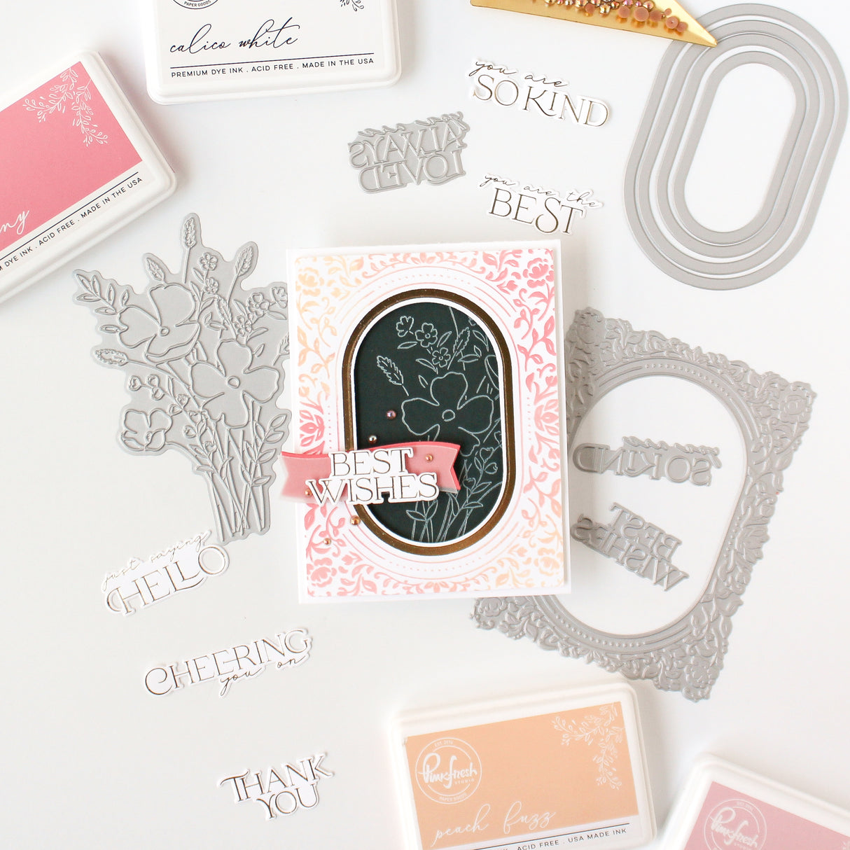 Pinkfresh Studio Dainty Floral Frame Press Plate