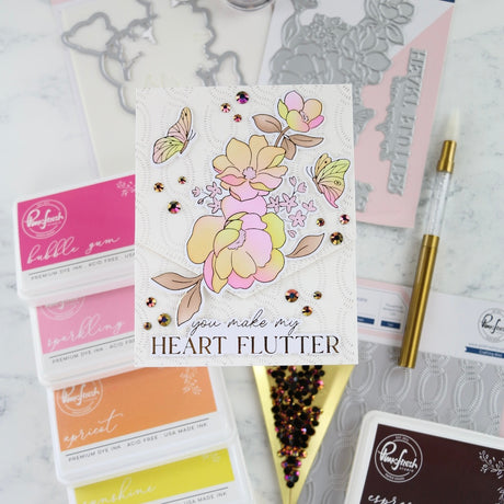 Pinkfresh Studio Butterflies in Bloom Stamp, Die, Stencil & Press Plate Bundle