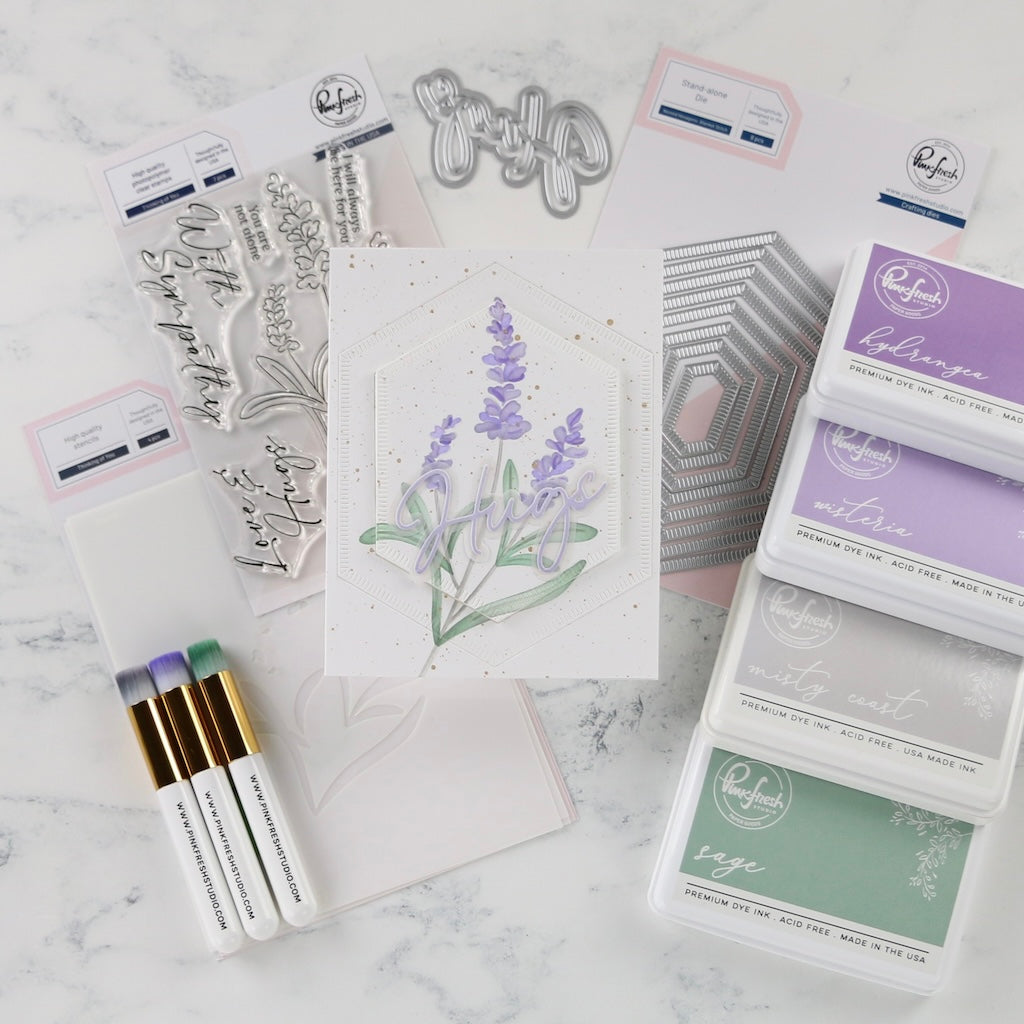 Pinkfresh Studio Basic Sentiments Stamp, Die & Press Plate