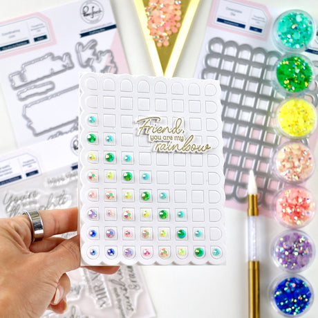 Pinkfresh Studio Scalloped Grid Coverplate Die