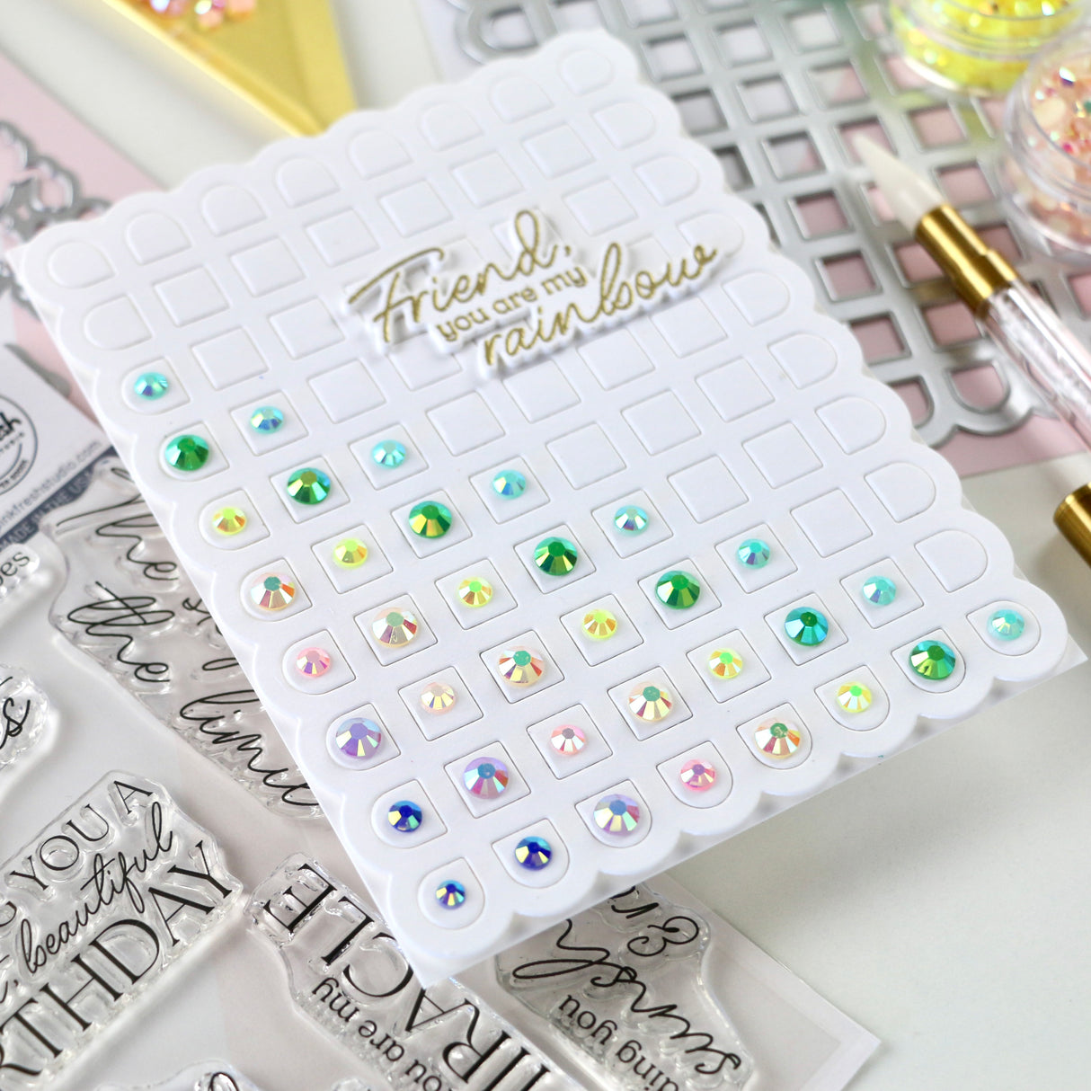 Pinkfresh Studio Scalloped Grid Coverplate Die