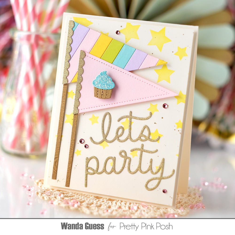 Pretty Pink Posh Party Flags Dies