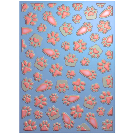 Honey Bee Stamps Paw Prints 3D Embossing Folder