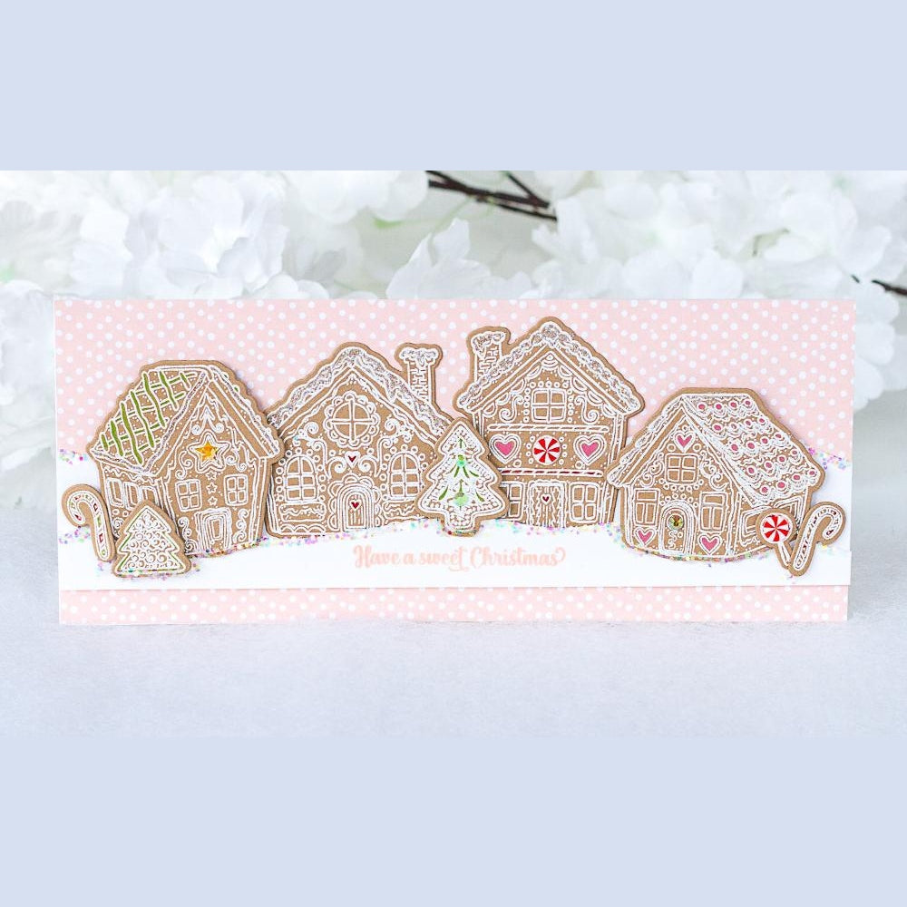 Honey Bee Peppermint Village Rubber Cling Stamp & Honey Cuts Die Set Bundle