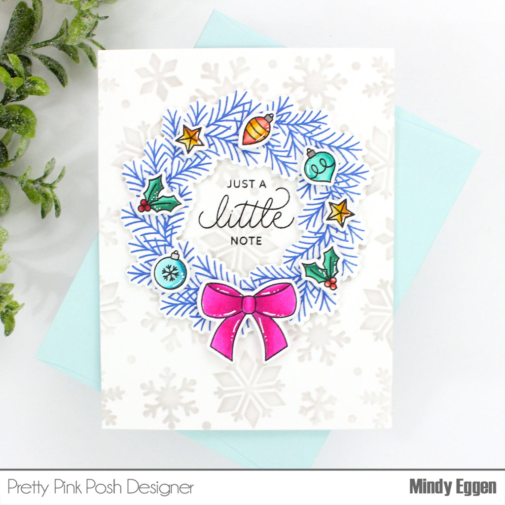 Pretty Pink Posh Pine Wreath Stamp & Die Bundle