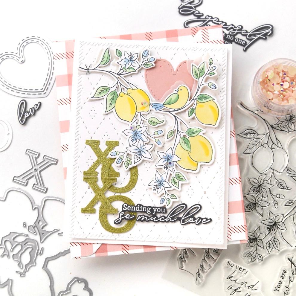 Pinkfresh Studio Heart of Gold Stamp, Die & Stencil Bundle