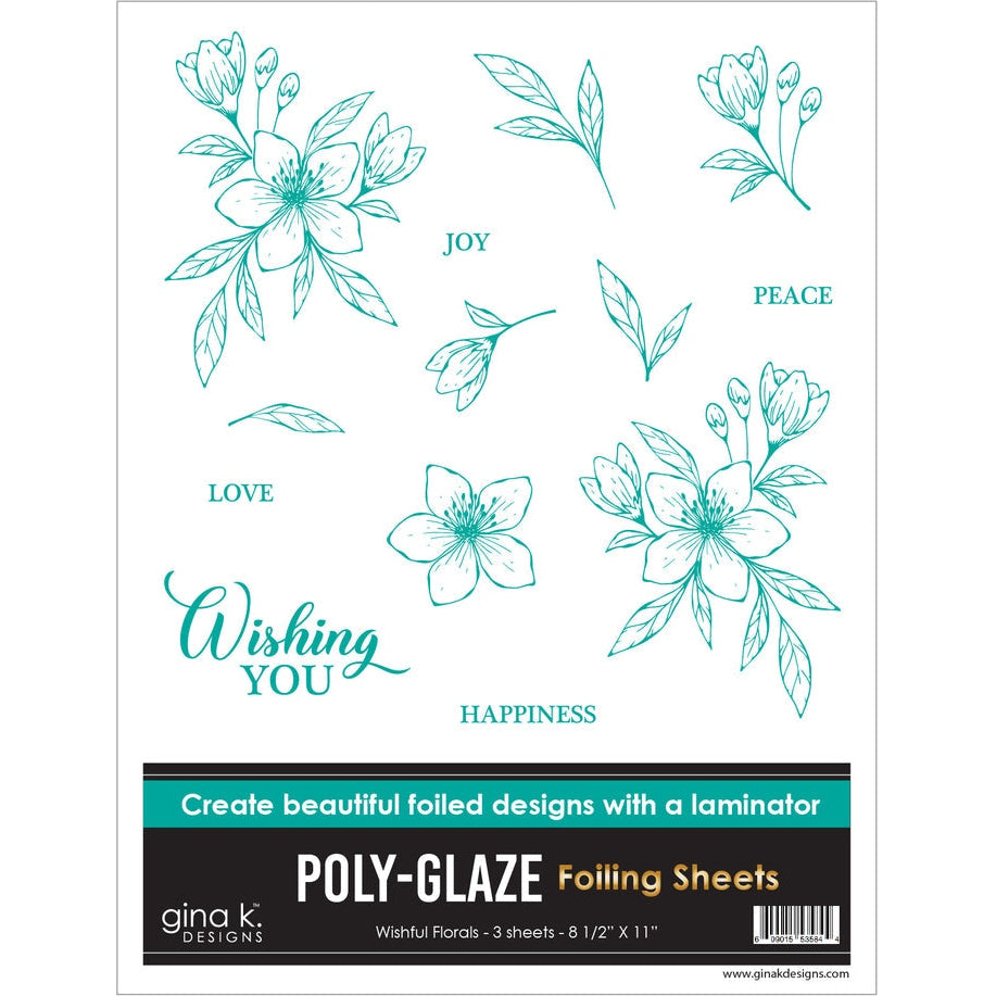 Gina K Designs Poly-Glaze Foiling Sheets - Wishful Florals