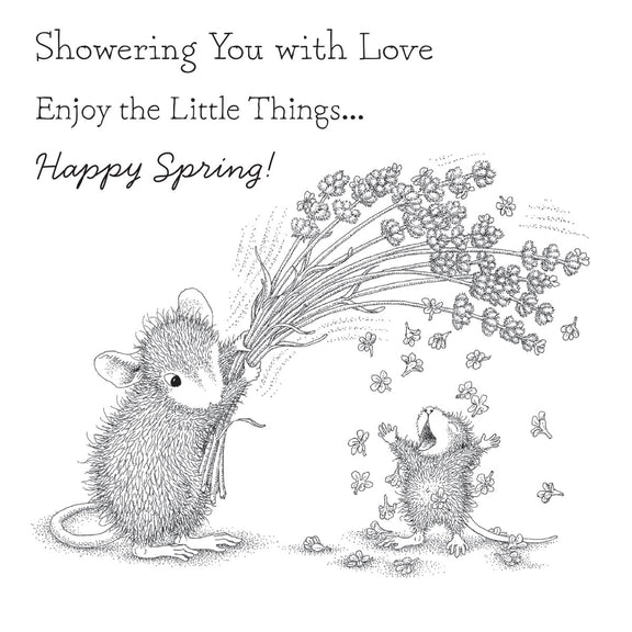 Spellbinders Flower Shower Cling Rubber Stamp Set - House-Mouse Spring has Sprung Collection
