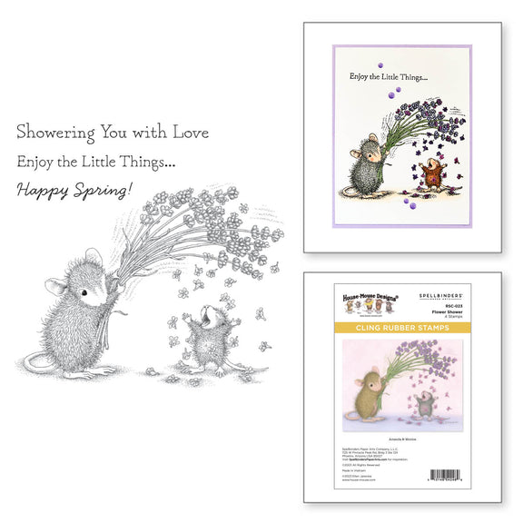 Spellbinders Flower Shower Cling Rubber Stamp Set - House-Mouse Spring has Sprung Collection