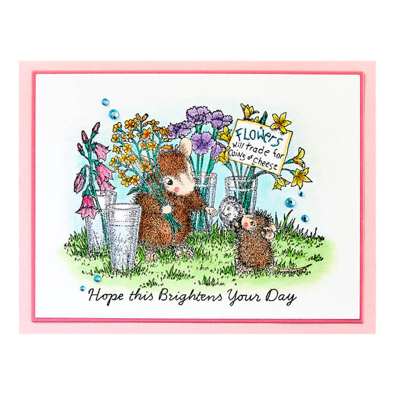 Spellbinders Flower Market Cling Rubber Stamp Set - House-Mouse Spring has Sprung Collection