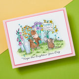 Spellbinders Flower Market Cling Rubber Stamp Set - House-Mouse Spring has Sprung Collection