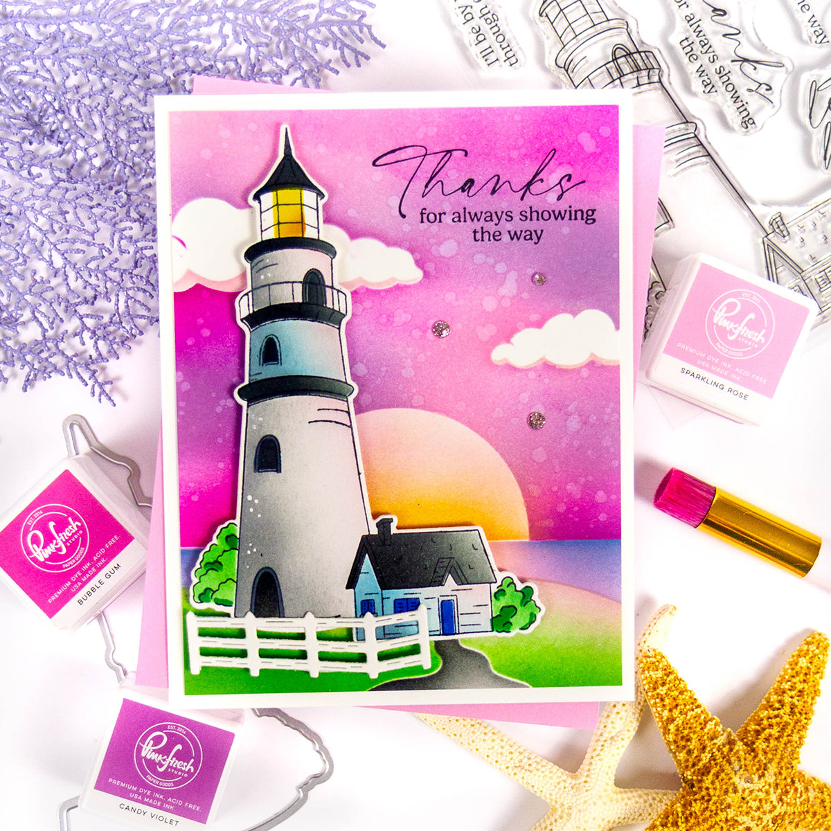 Pinkfresh Studio Guiding Light Stamp Die & Stencil Bundle