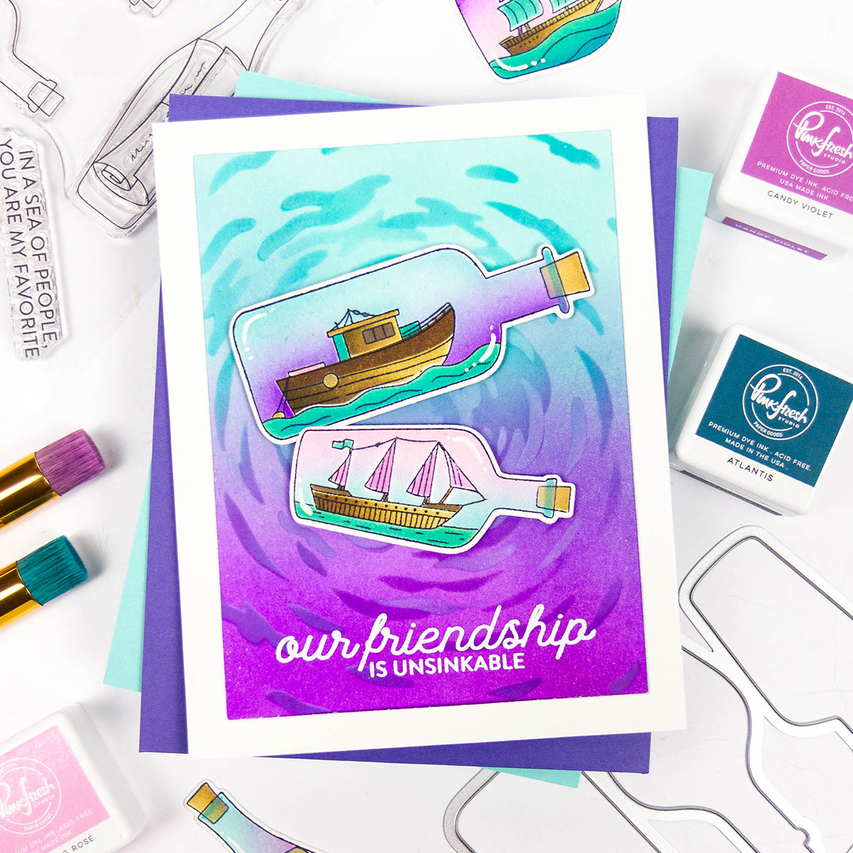 Pinkfresh Studio Message in a Bottle stamp