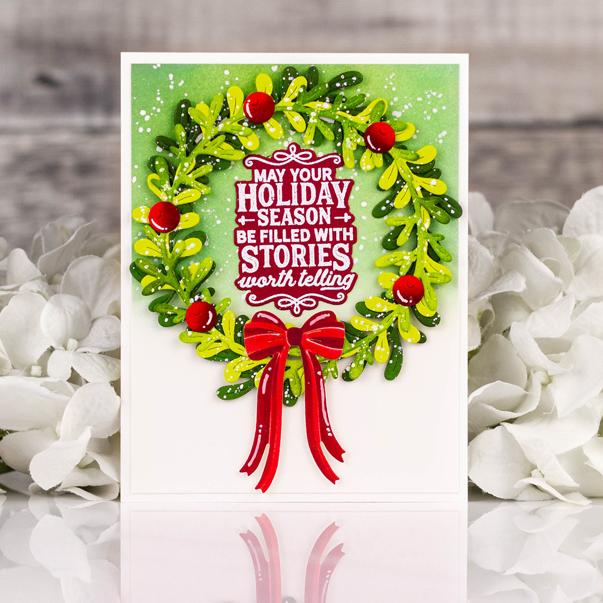 Pinkfresh Studio Tied with Cheer die & stencil bundle