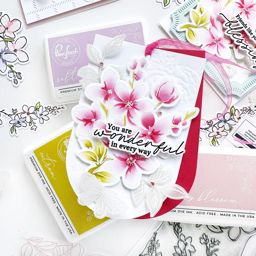 Pinkfresh Studio Sakura Stamp, Die, Stencil and Washi Bundle