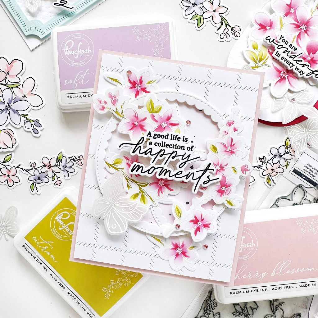 Pinkfresh Studio Sakura Stamp, Die, Stencil and Washi Bundle