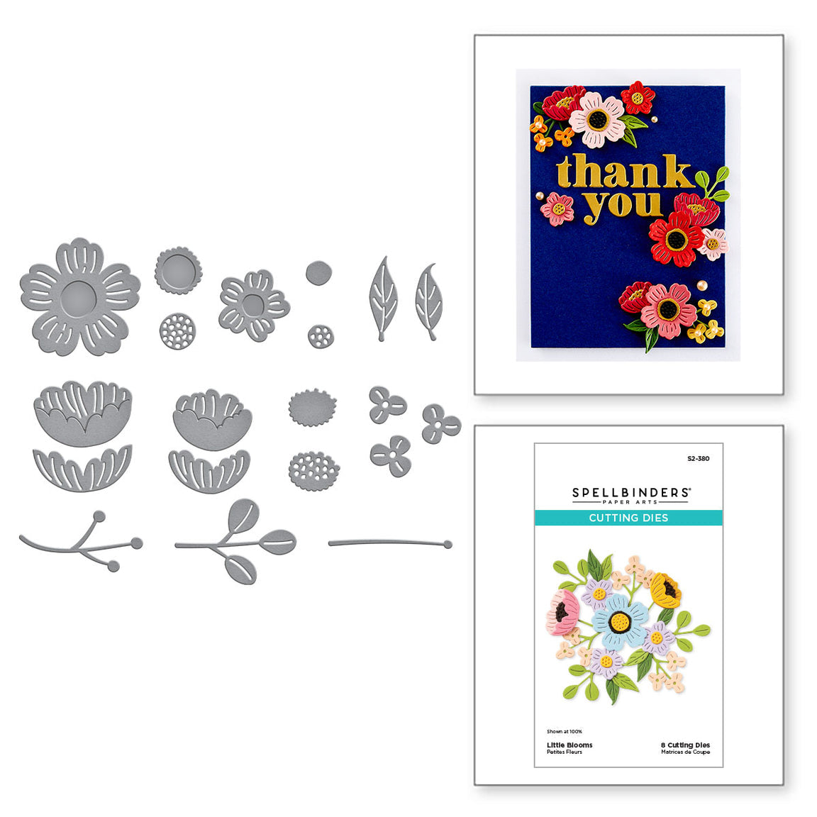 Spellbinders Little Blooms Etched Dies - Out and About Collection