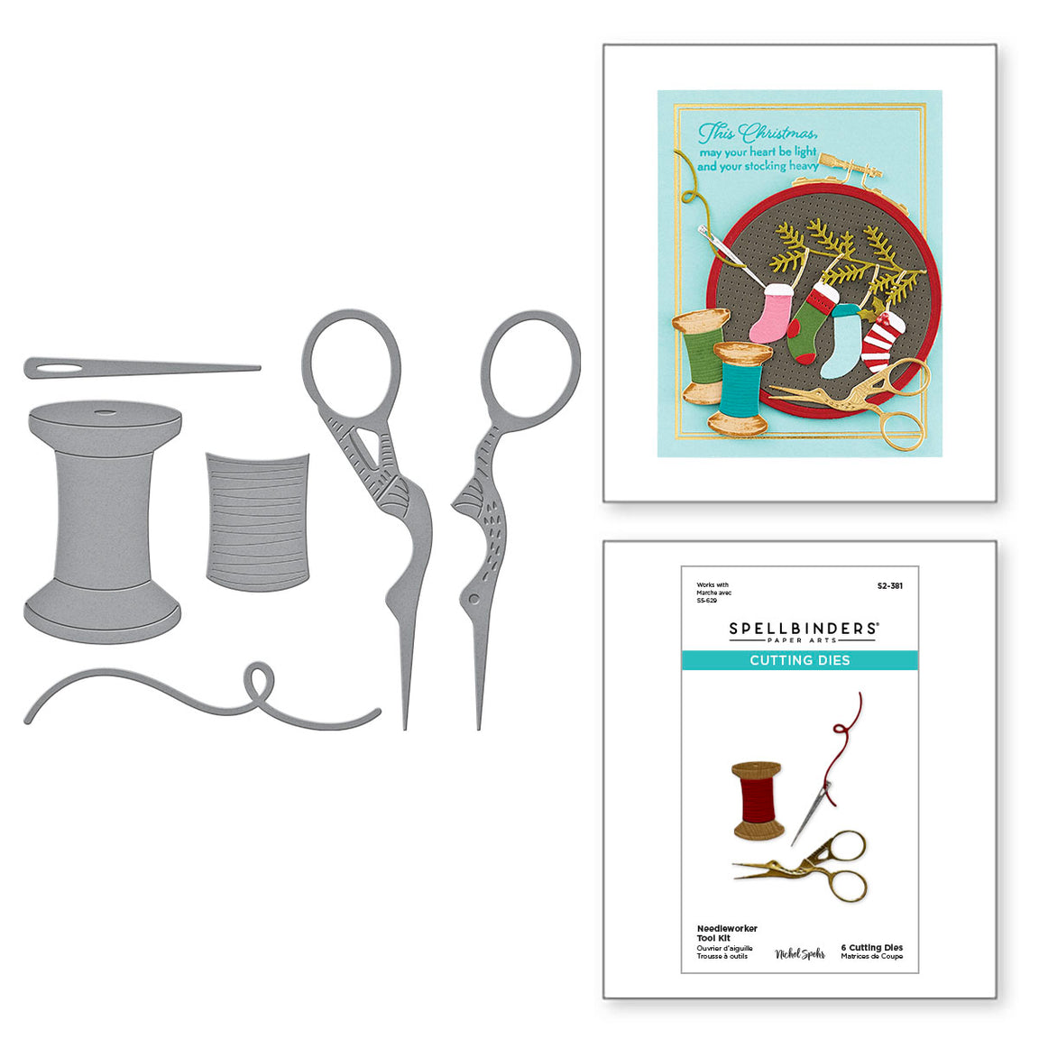 Spellbinders Needleworker Tool Kit Etched Dies - Nichol's Needlework Collection