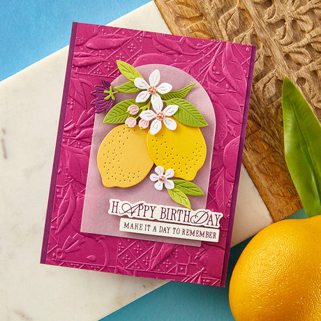Spellbinders Lemon Fresco 3D Embossing Folder from the La Dolce Vita Collection